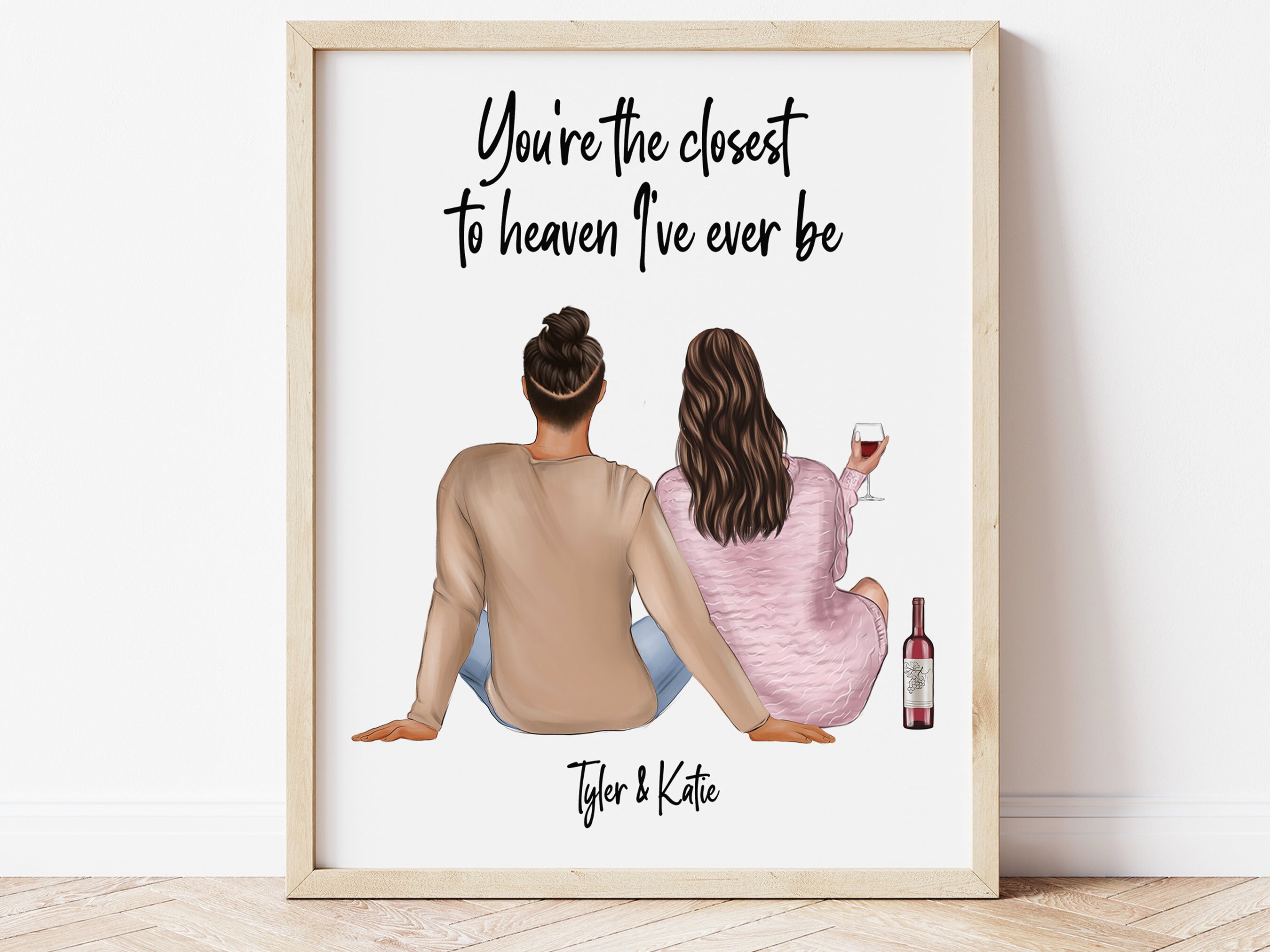 Personalised Sitting Couple Illustration Print